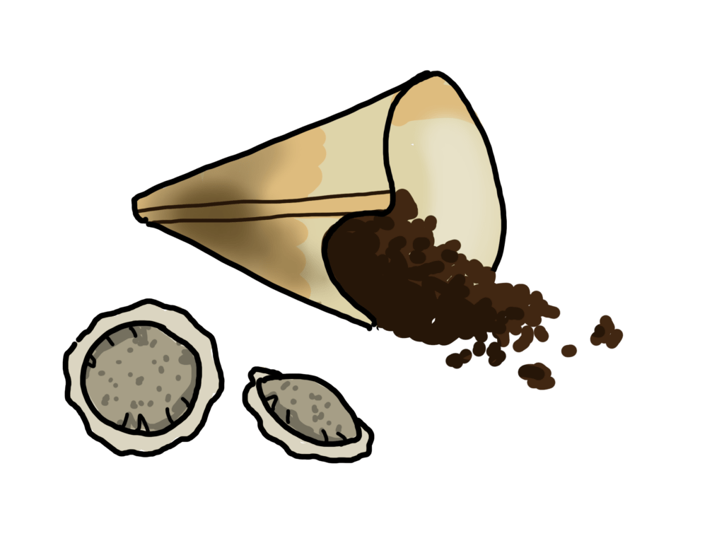 dosettes et marc de café