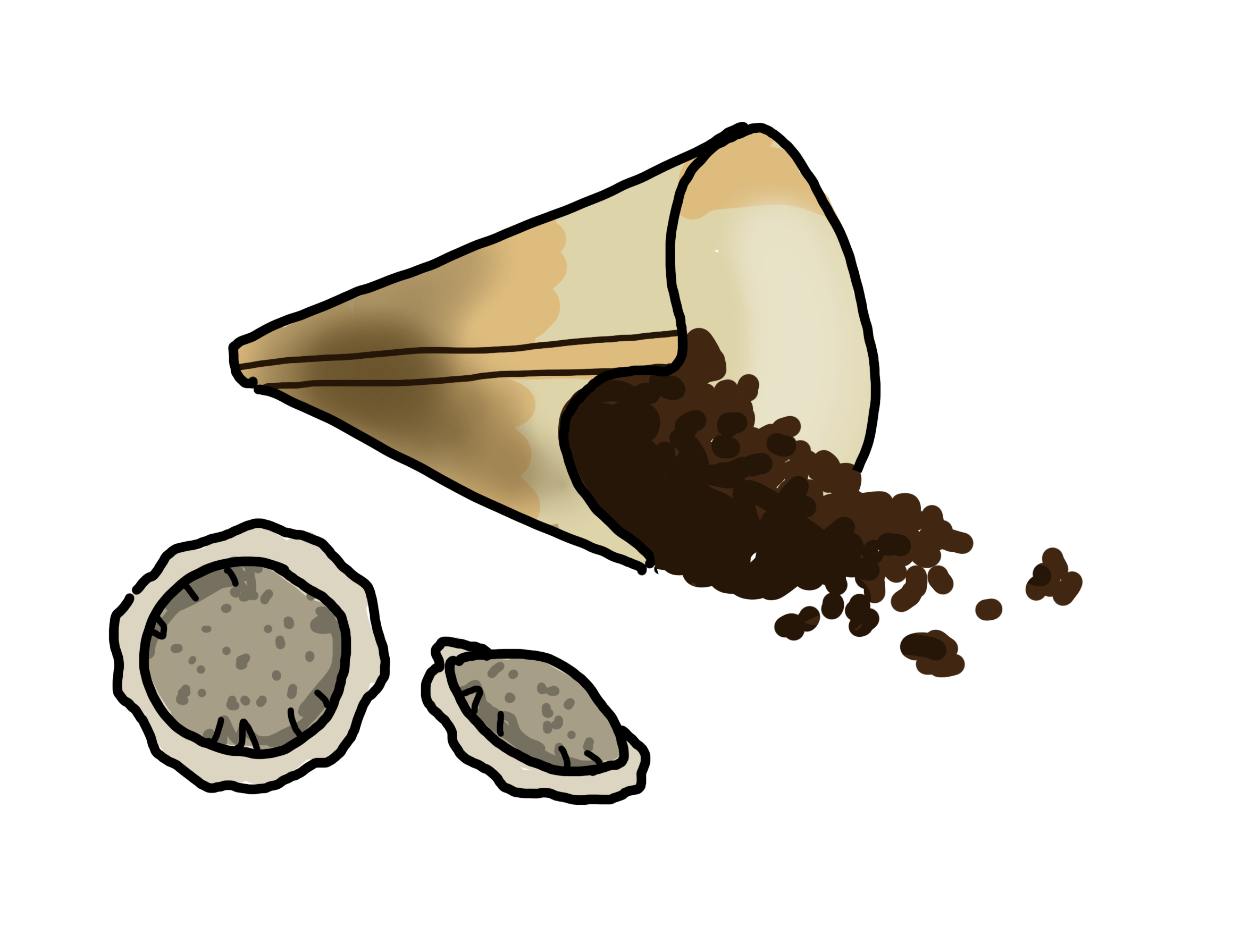 dosettes et marc de café